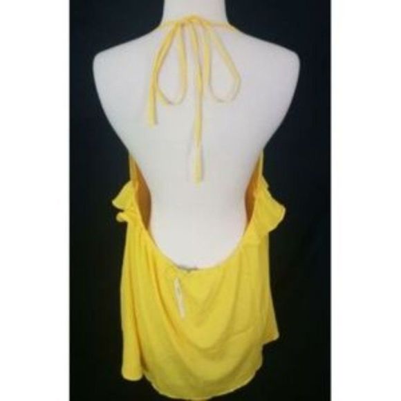 NWT Asos asos Petite Beach yellow Halter Sundress 12 NEW - Picture 5 of 6